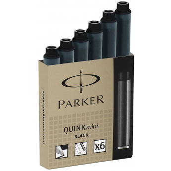 Чернильный мини картридж PARKER ДЛЯ ПЕРЬЕВОЙ РУЧКИ, ЧЕРНЫЙ