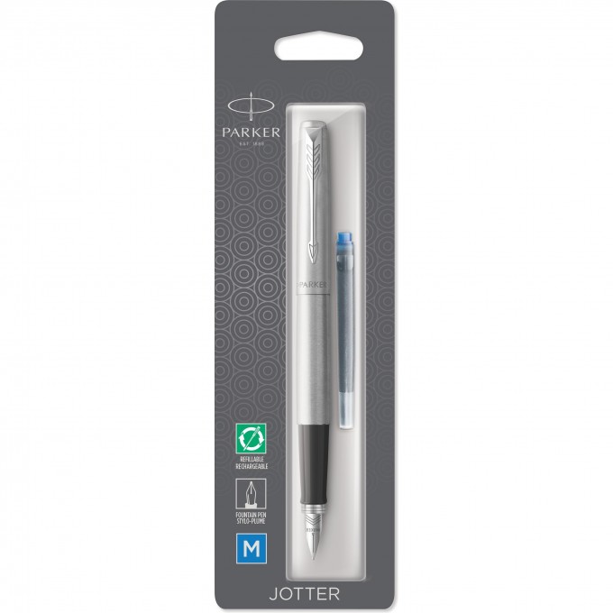Ручка перьевая PARKER JOTTER CORE F61 STAINLESS STEEL CT M сталь нержавеющая 2031012